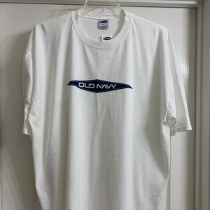 Old Navy Men's White T-Shirt with Logo, Size XXL, NWT
